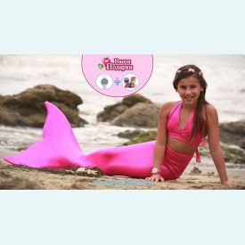 Хвост русалки для плавания (Австралия) розовый+купальник