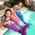Хвост русалки для плавания Акватика  фиолетовый +купальник
