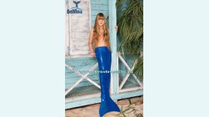 Хвост русалки Delfina Shine синий блеск+купальник